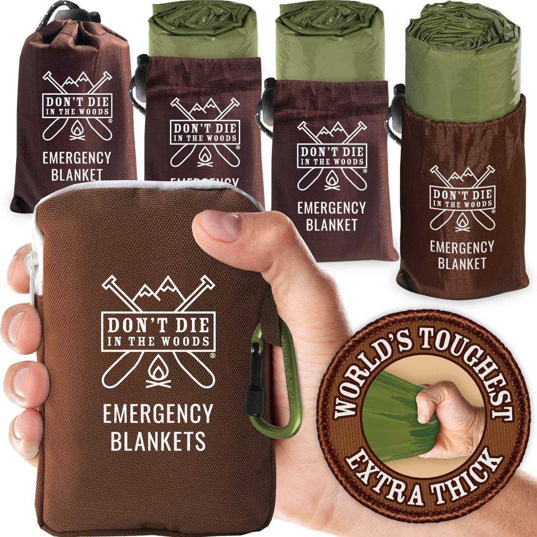 Don’t Die In The Woods Emergency Blankets Thermal Mylar Space