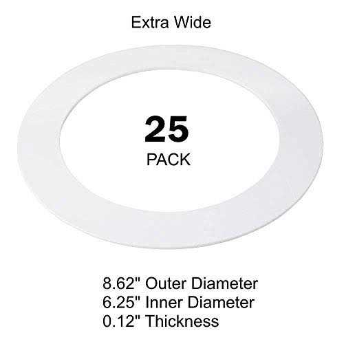 USGL 5 Pack Gloss White Goof Trim Ring for 8 Inch Recessed Can Lighting Down Light