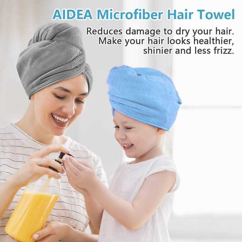 Aidea Microfiber Hair Towel Wrap for Women 3 Pack 10 inch X 26 inch