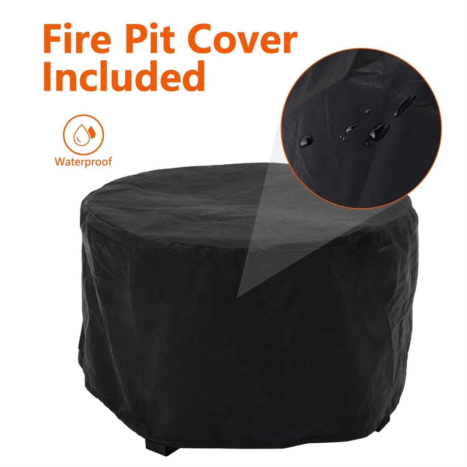 Grepatio Smokeless Fire Pit,21.5 Inch Fire Pit Large Portable Stove Bonfire Outdoor Wood Burning for Outside