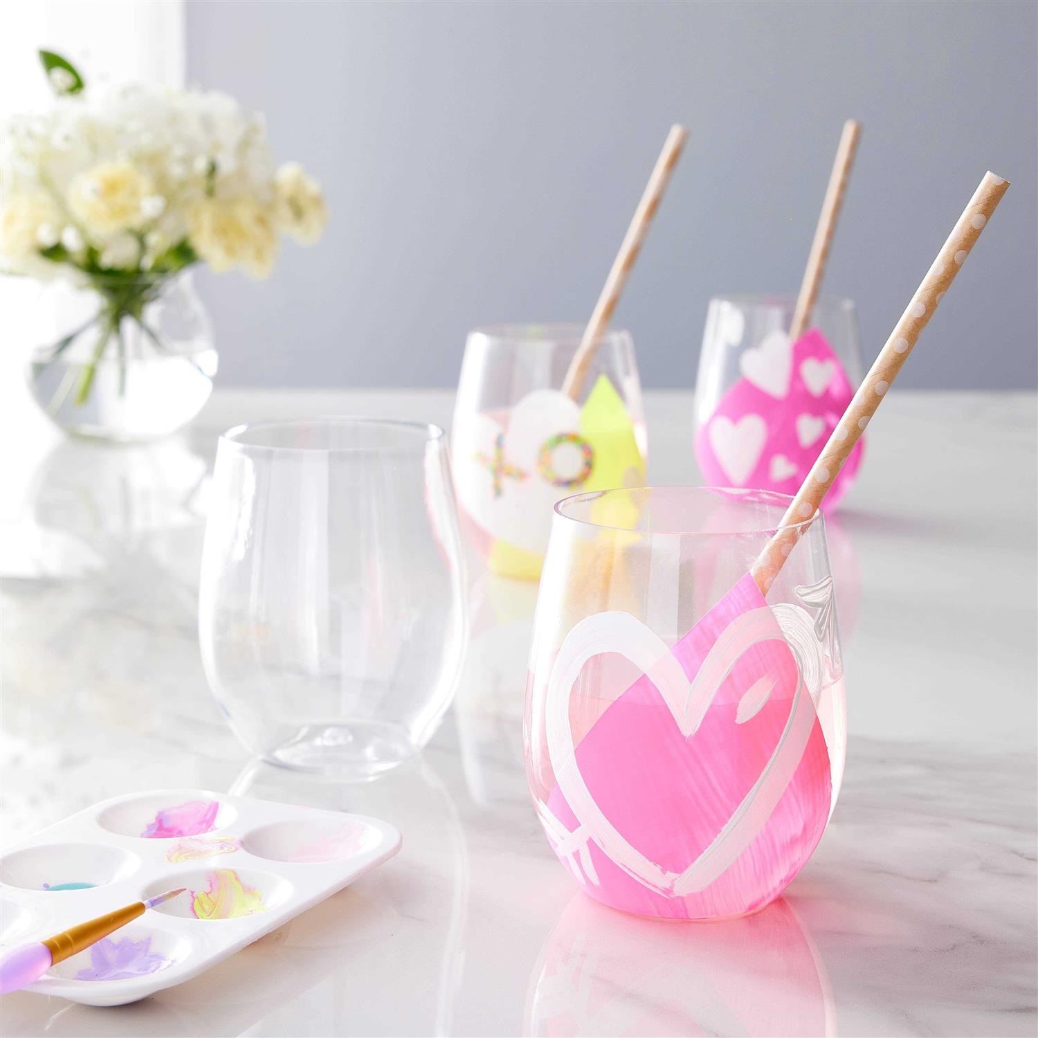 12 oz Clear Plastic Stemless Wine Glasses by Celebrate It 20ct