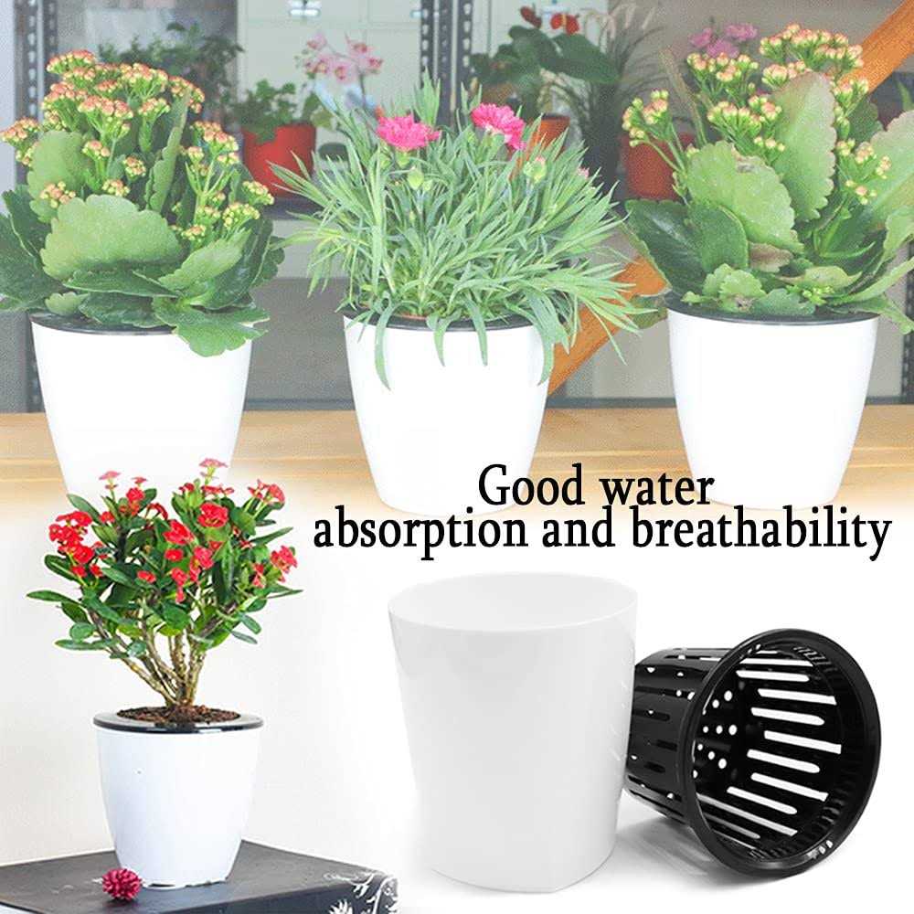 12 Pcs Self Watering Plastic Planter,4 Inch Plastic Flower Plant Pot
