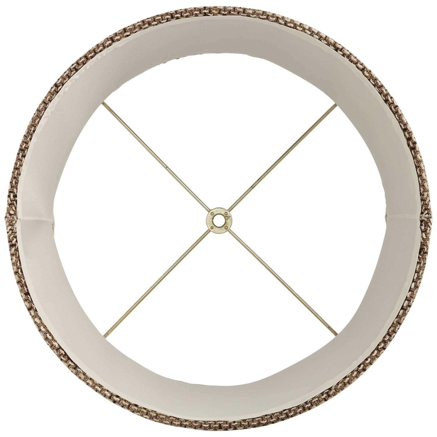 Springcrest Dortmund Charcoal Medium Drum Lamp Shade 13 Top x 14 Bottom x 10 High Replacement with Harp and Finial