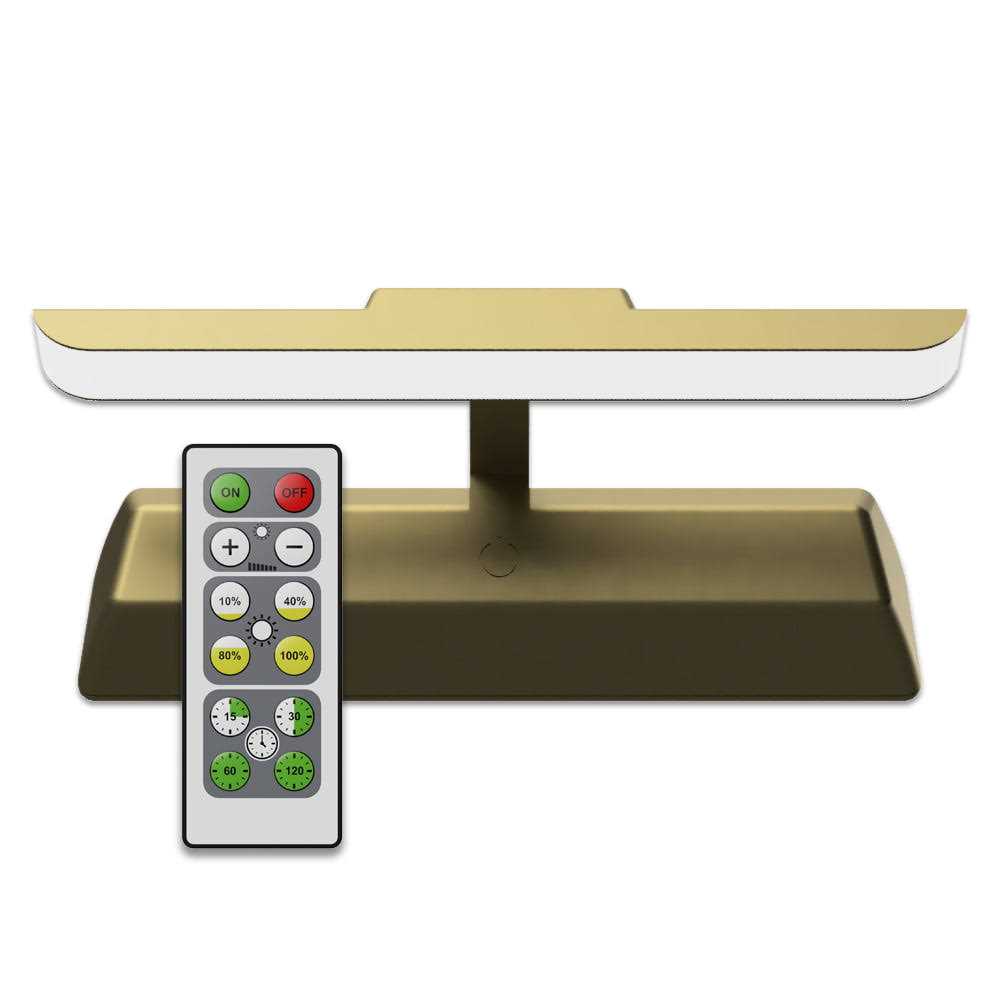 Westek Satin Gold 8 in. LED Swivel Picture Light with Remote Control