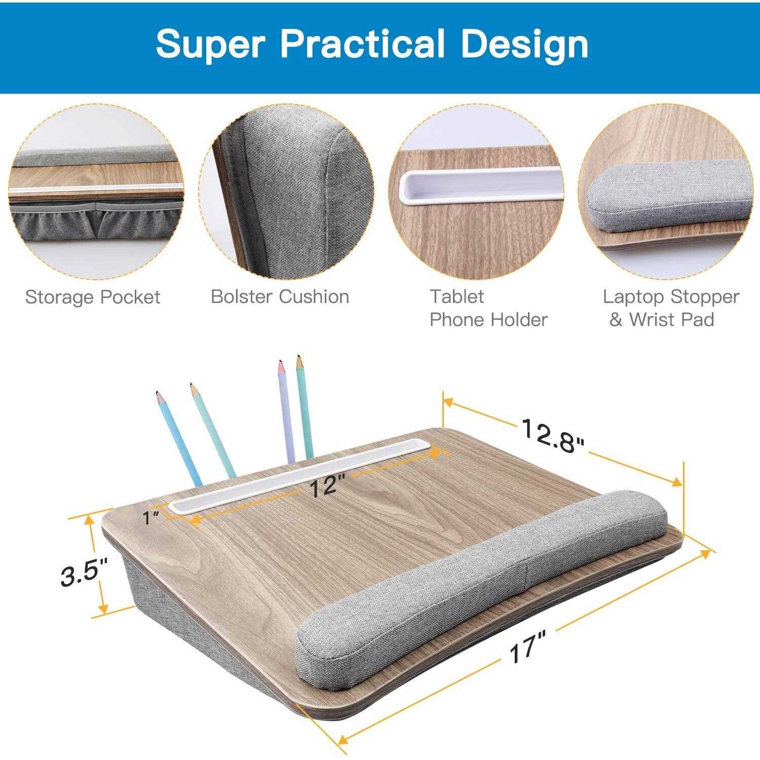 Huanuo Lap Laptop Desk Portable Lap Desk With Pillow Cushion