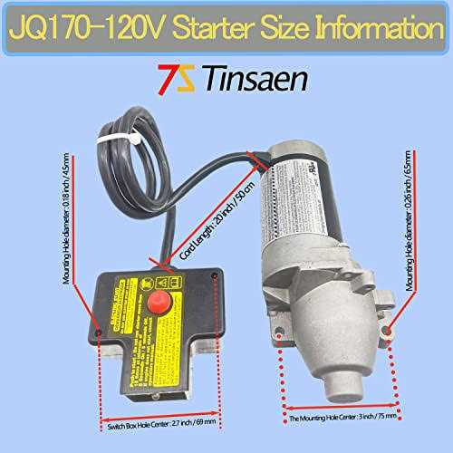 Tinsaen 951-10645 Electric Starter Motor JQ170 Replacement 751-10645 for Troy-Bilt MTD Cub Cadet Craftsman 951-10645A 751-10645A Snowblower Snow