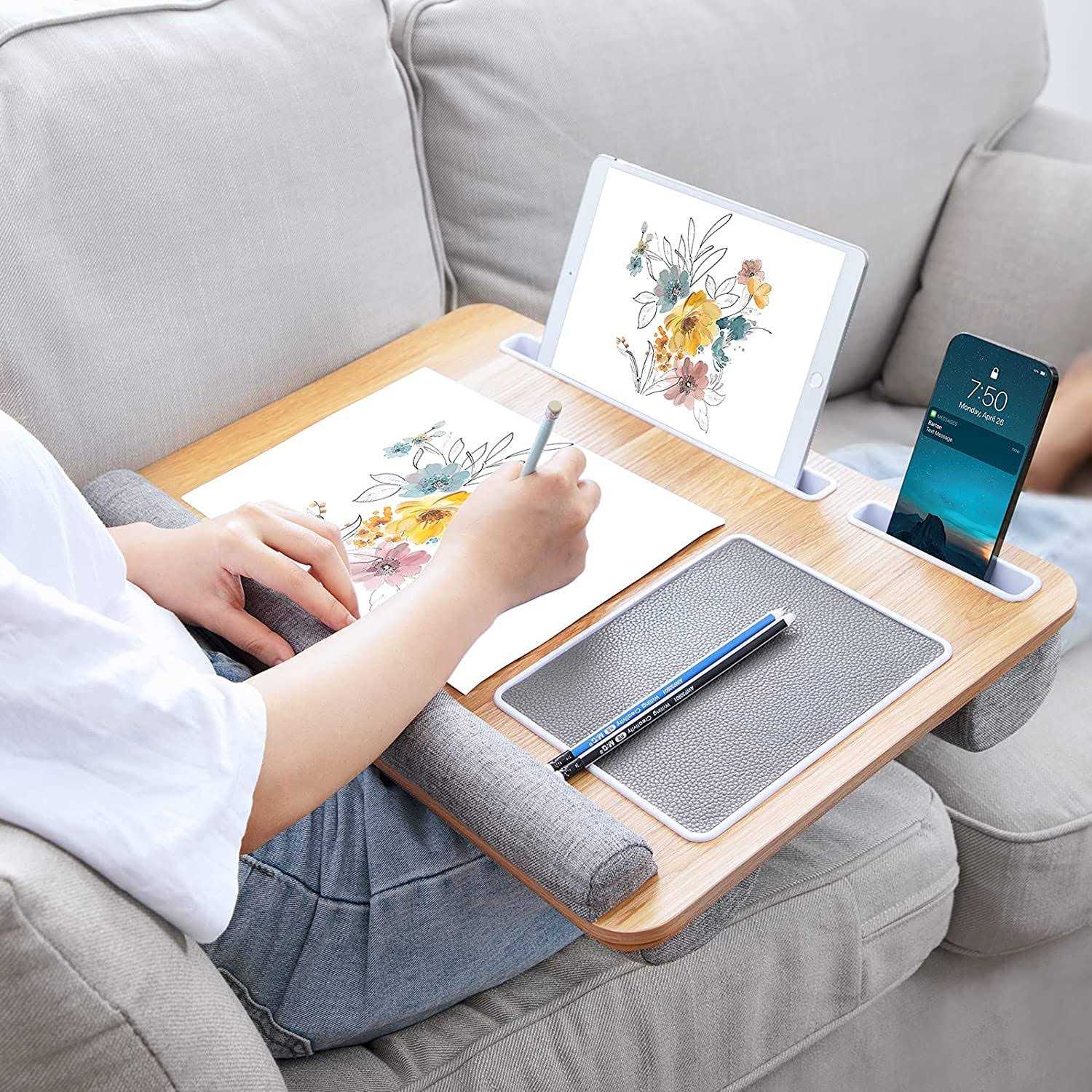 Huanuo Lap Laptop Desk Portable Lap Desk With Pillow Cushion