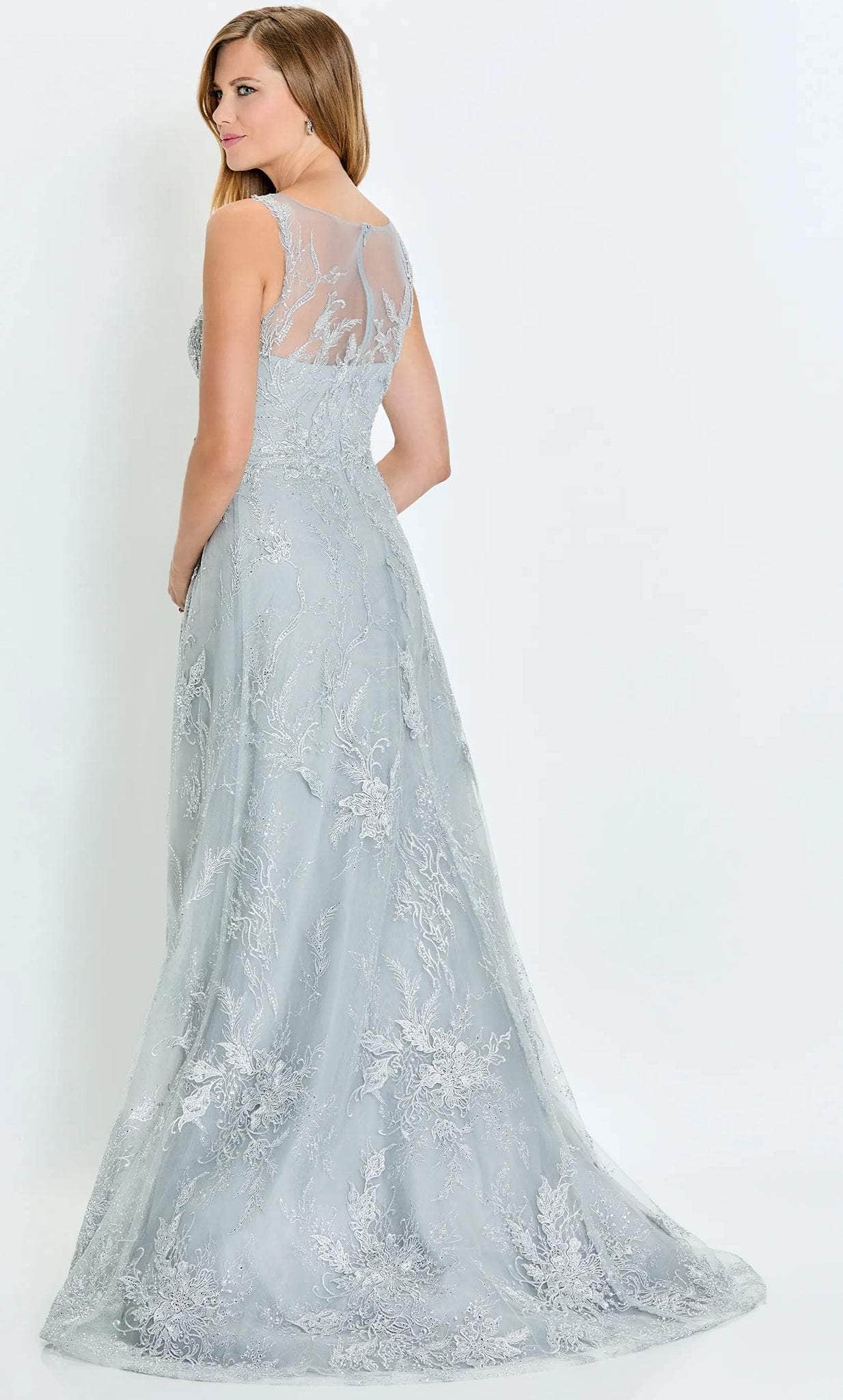 Plunging V-Neck Lace Mother of the Bride Dress