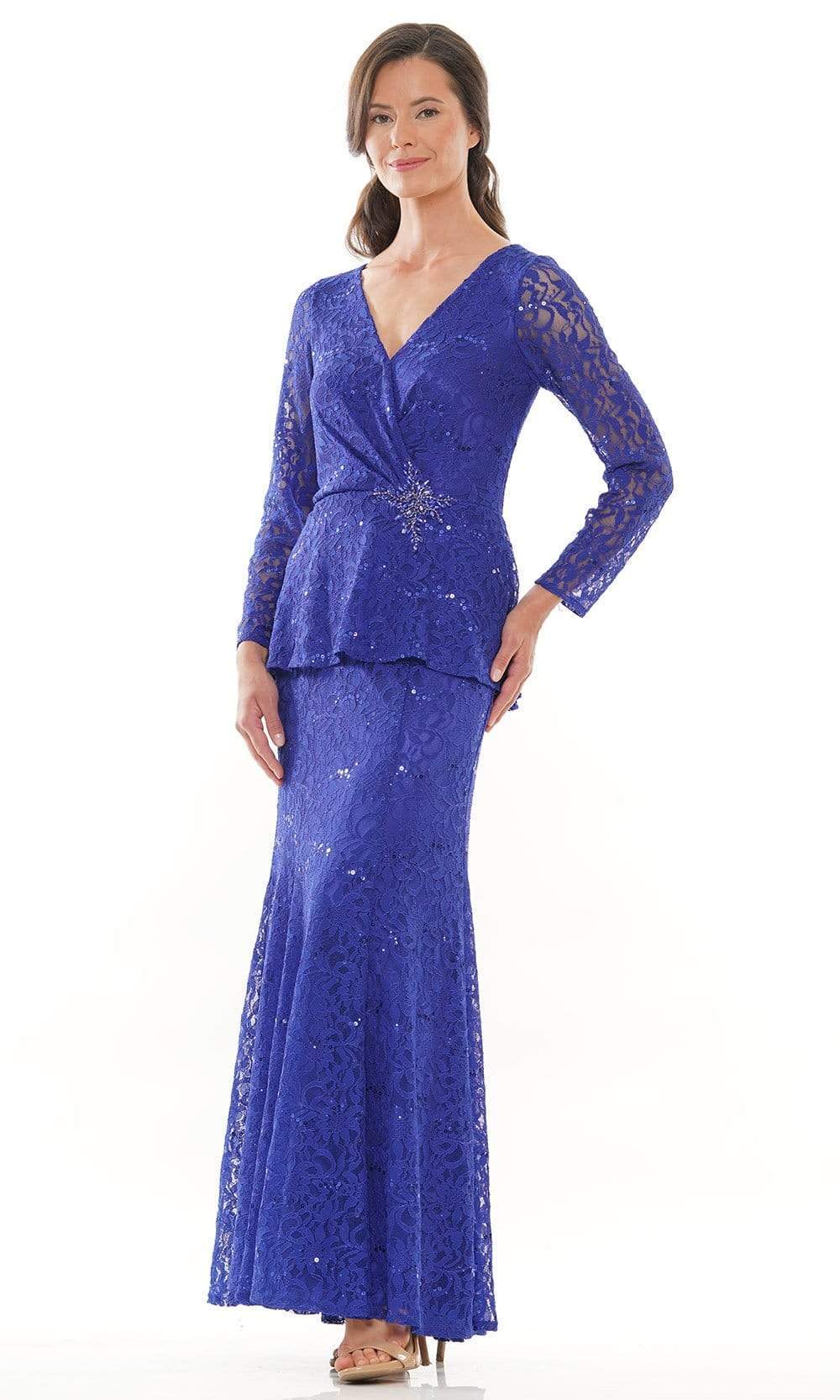 M306 V-Neck Trumpet Evening Dress