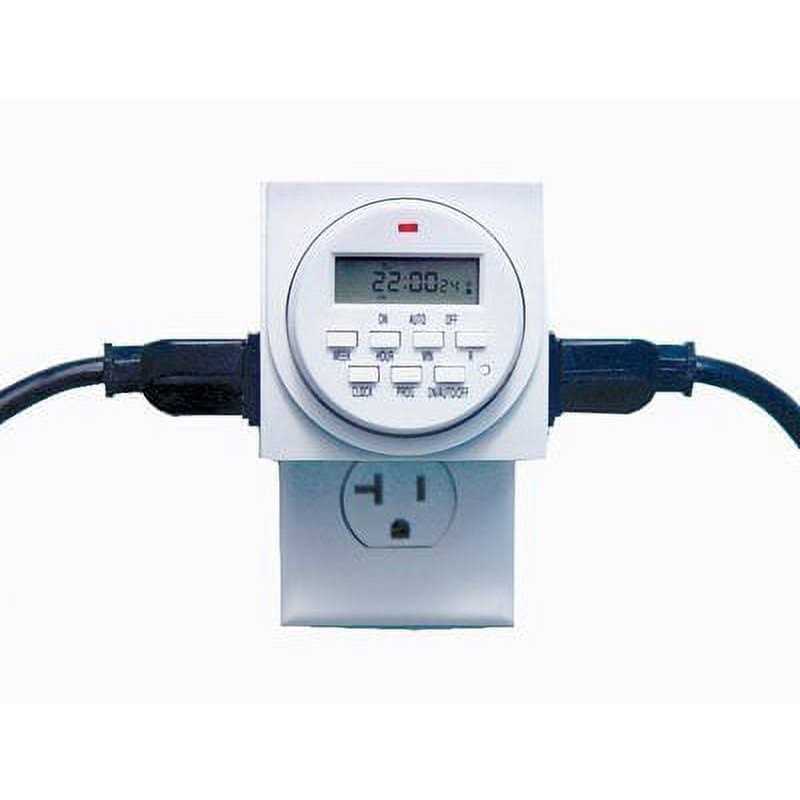 Chicago Pneumatic Fba_95205 Digital Timer Programmable for Lights Lamps Dual 110v 15 Amp Outlets