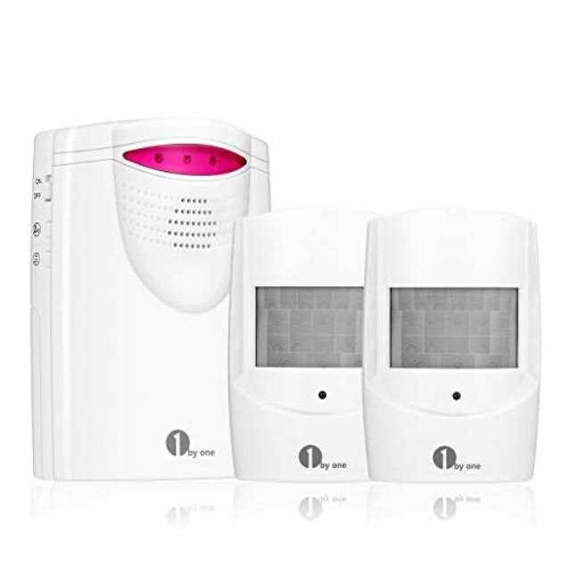 1 BY ONE Driveway Alarm Wireless Outside 1byone Motion Sensor Alarm 1000 FT Range Extra Loud Chimes Home Security Alarm System with 1 Receiver 2