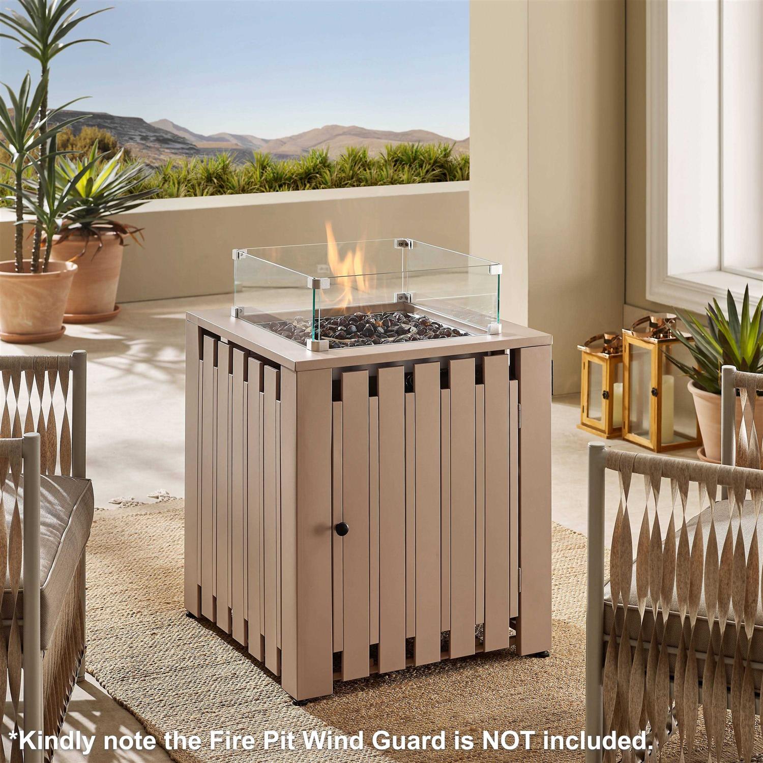 Art Leon 23.6in Gas Fire Pit Table 40,000 BTU Outdoor Stainless Steel Propane Fire Pit Table