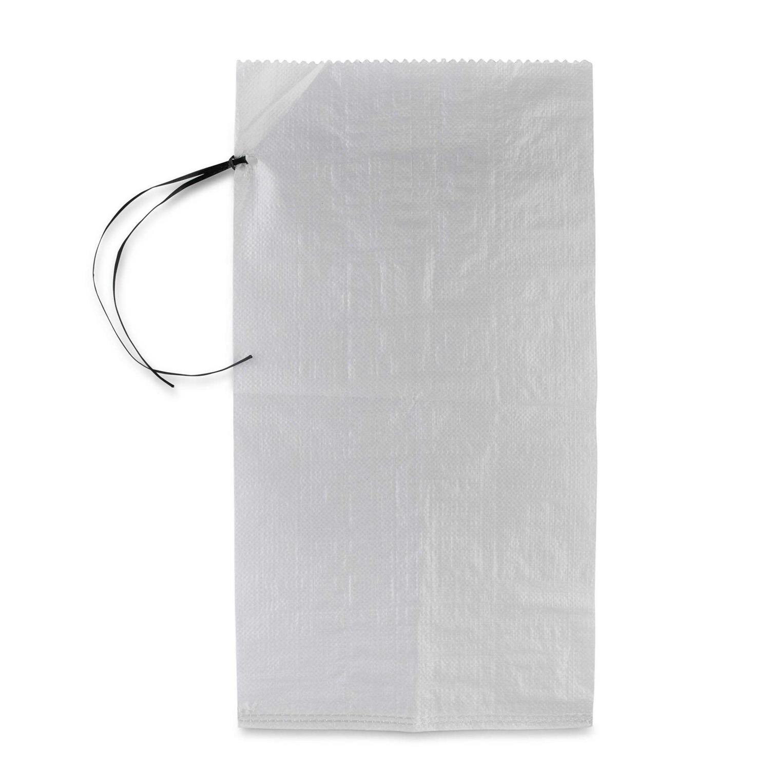 15 in. x 27 in. White Woven Sand Bags with Tie String (25-Pack)