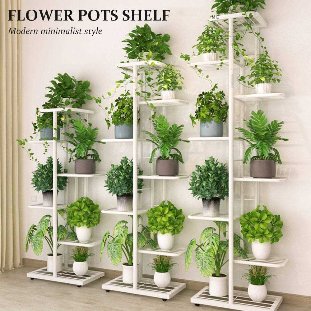 4-tier Display Shelf Flower Pots Rack Plant Stand Potting Ladder Planter Stand Heavy Duty Storage Shelving Rack For Potted Plants
