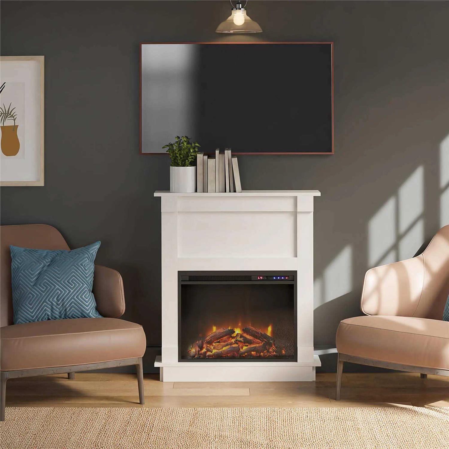 Ameriwood Home Ellsworth Fireplace with Mantel