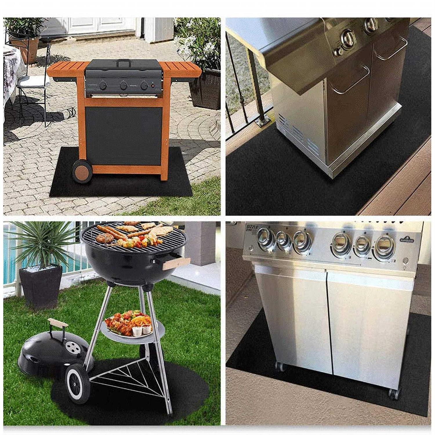 Besimple Fireproof Fireplace Hearth Rug Non Slip Protection Mat Flame Resistant Pad Protection