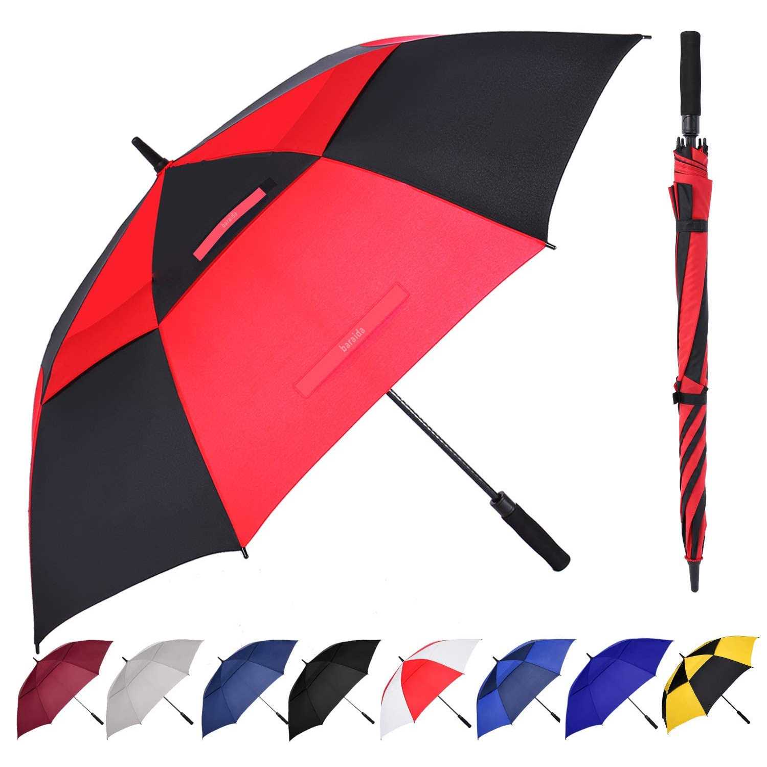Baraida Golf Umbrella Large 62/68/72 Inch Extra Large Oversize Double Canopy Vented Windproof Waterproof Umbrella