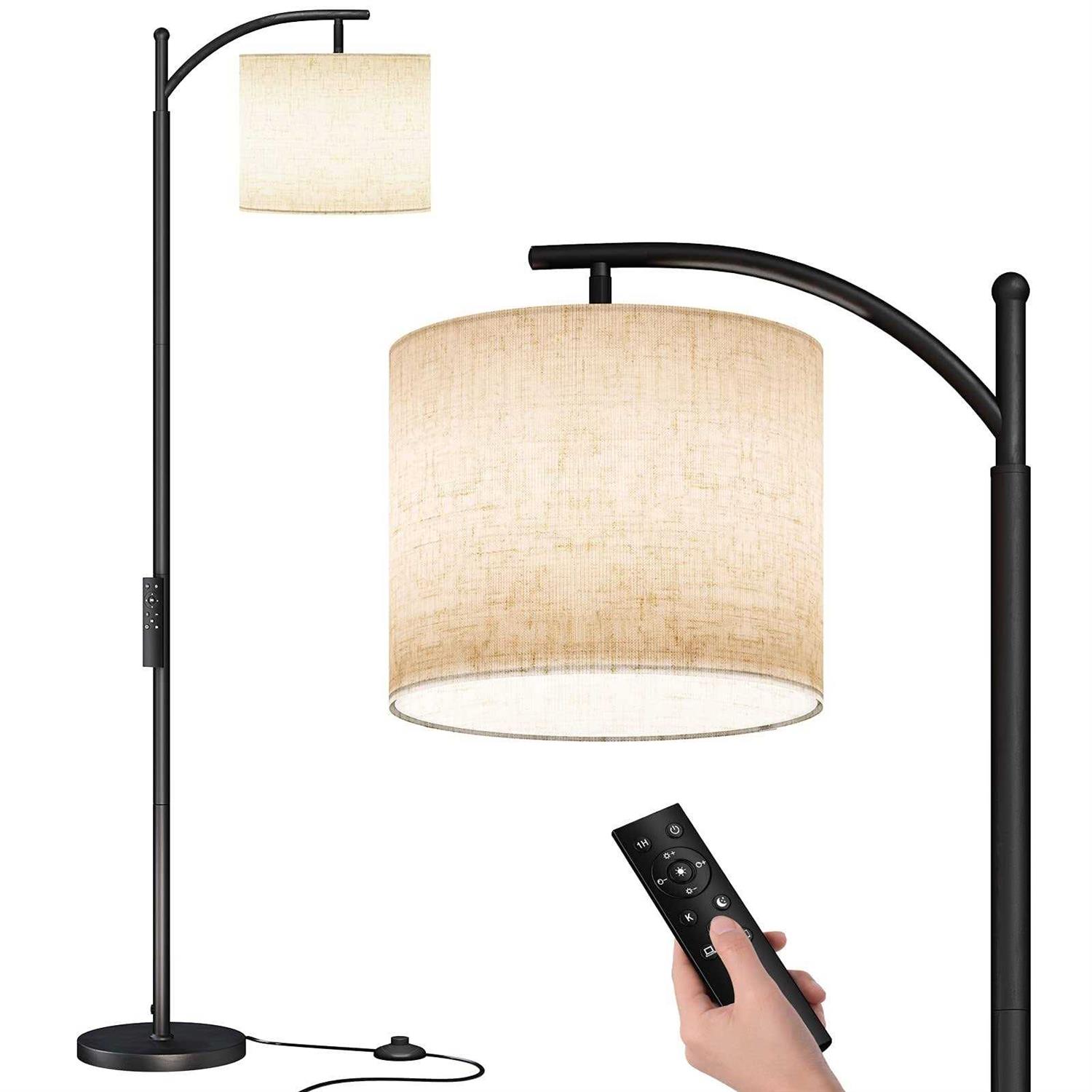 SUNMORY Arc Floor Lamp, Modern Floor Lamp with Romote Control and Stepless Dimmable Bulb