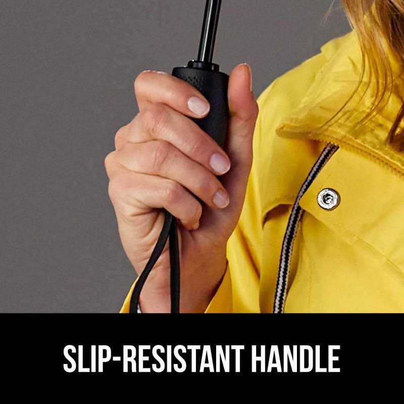 Gorilla Grip Windproof Compact Stick Umbrella for Rain, One-Click Automatic Open and Close