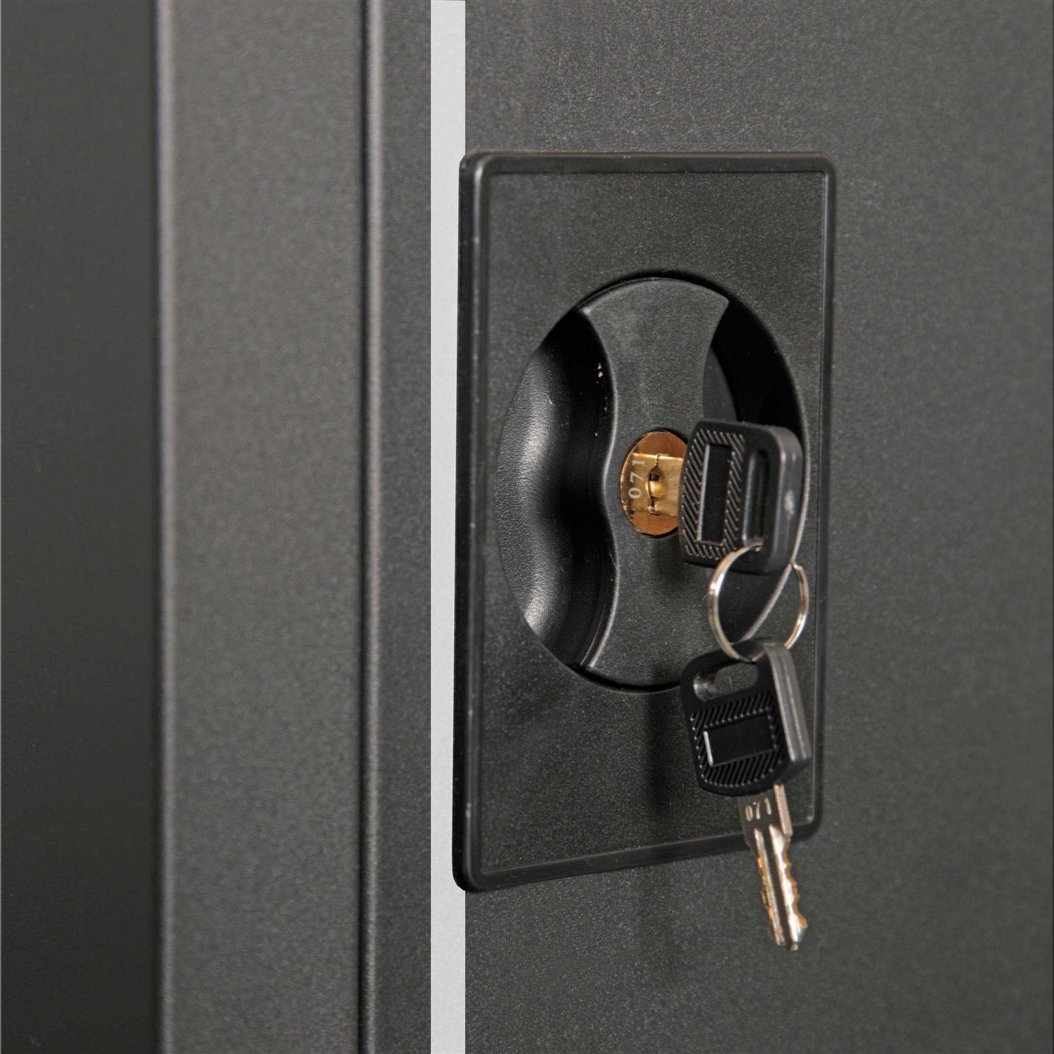 American Furniture Classics 5-Gun Metal Key Lock Gun Cabinet with Separate Storage area