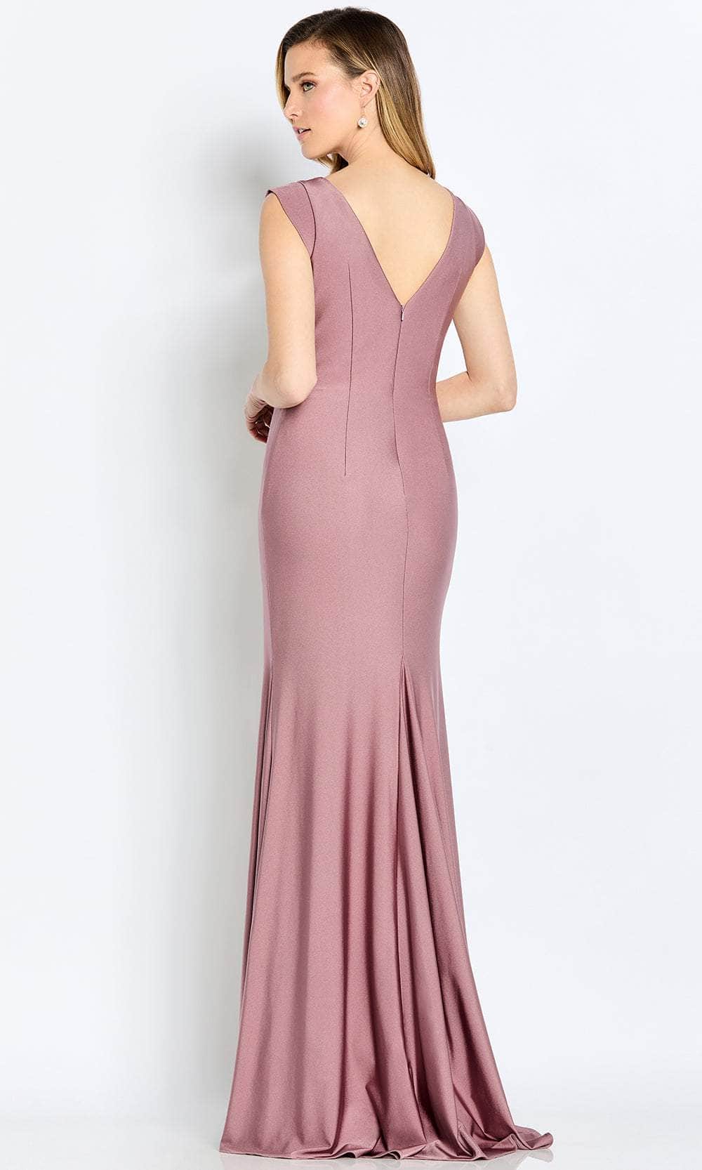 V-Neck Front Draped Formal Gown