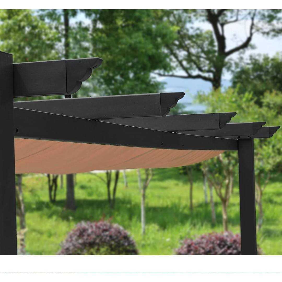 Aoodor Outdoor Pergola with Retractable Canopy