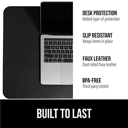 Gorilla Grip Desk Mat, Non Slip and Heat Resistant Mouse Pad Soft PU Leather Pads
