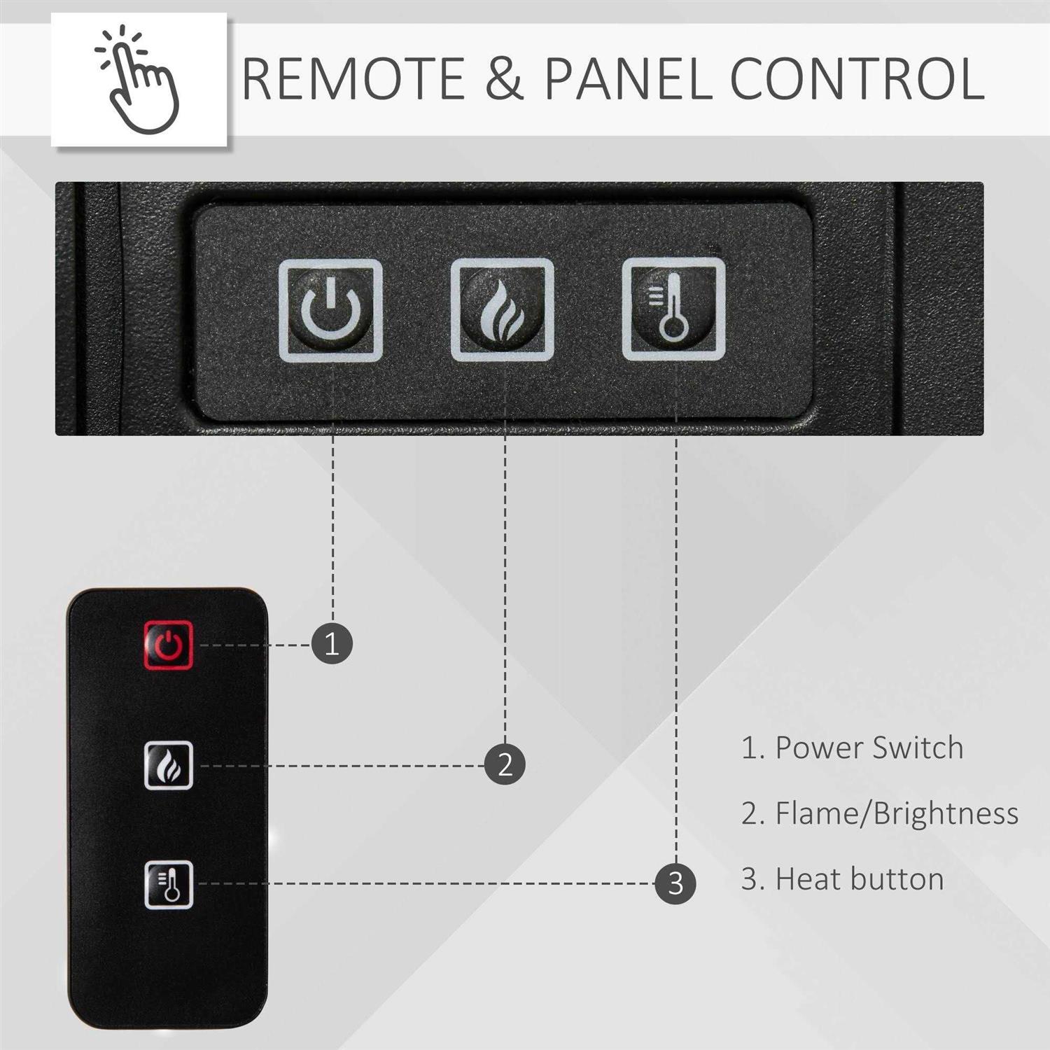 HOMCOM Electric Fireplace with Mantel and Remote Control 820-161V01