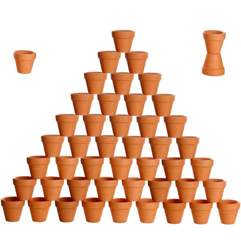 BESTTOYHOME 48 Pcs Small Mini Clay Pots 2&” Terracotta Pot Clay Ceramic Pottery Planter Cactus Flower Pots Succulent Nursery
