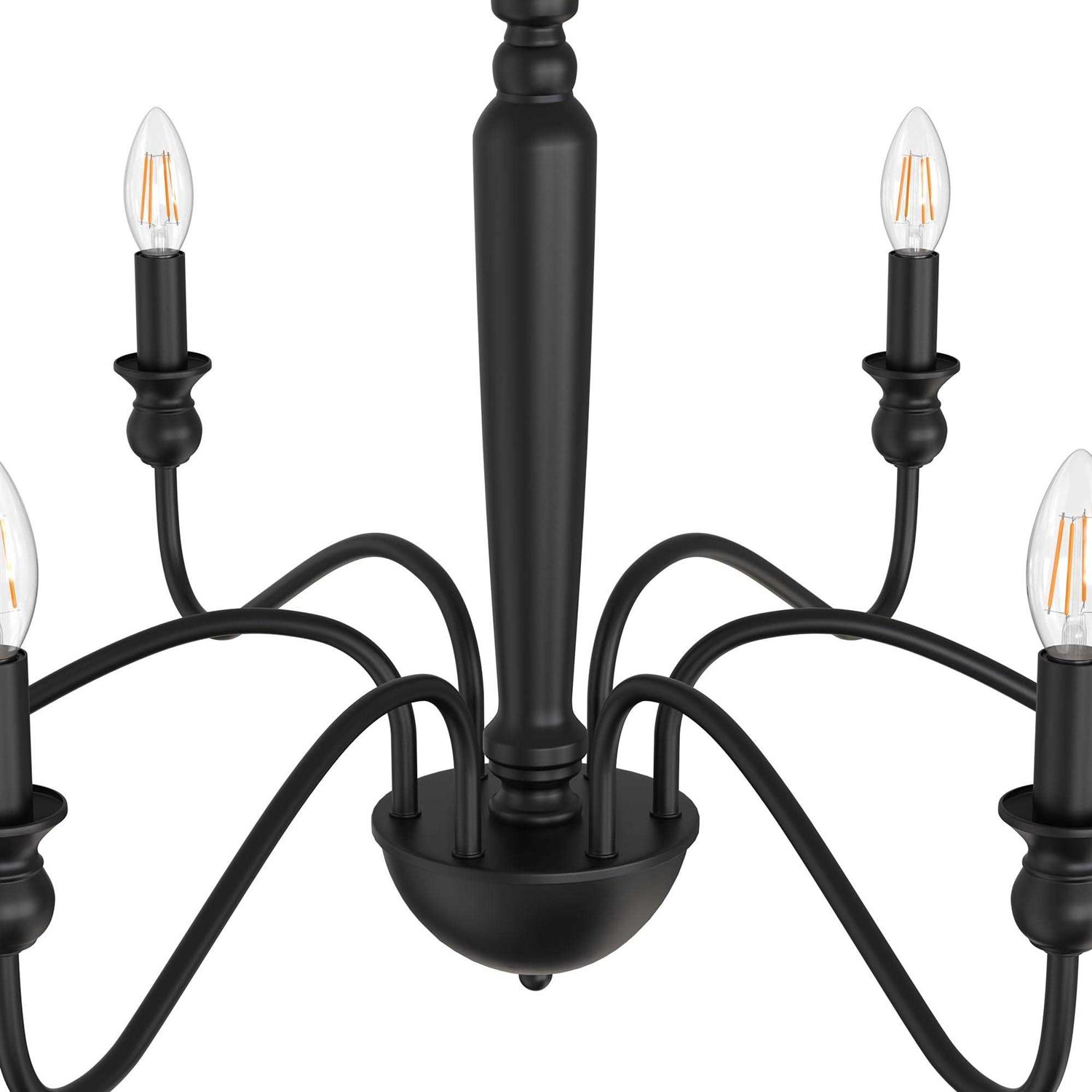 6-light Farmhouse Chandelier Industrial Iron Chandelier Lighting Classic Candle Ceiling Pendant light Fixture for Foyer