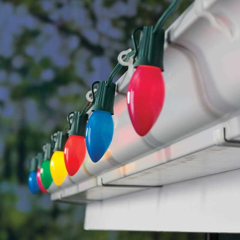 At Home 25-Count Red White C9 Ceramic String Lights