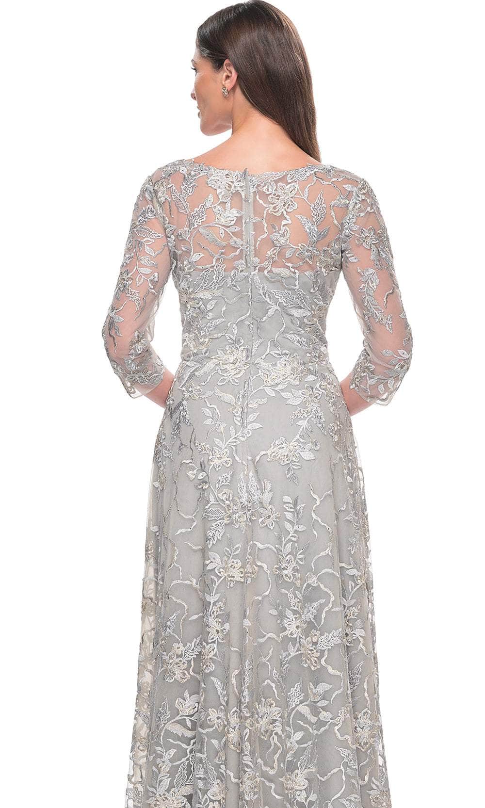 V-Neck Illusion Formal Dress