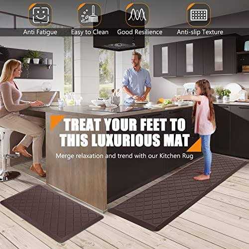 WEZVIX Non-Skid Kitchen Rugs and Mats Anti Fatigue Kitchen Mat 2 PCS