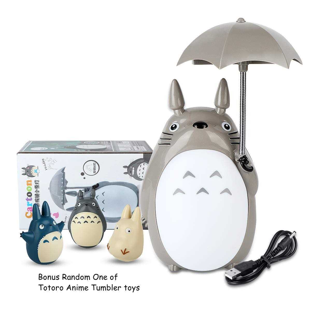 BATVOX Totoro Umbrella LED Night Light Kid’s Character Lamp USB Charge Bonus Totoro Tumbler