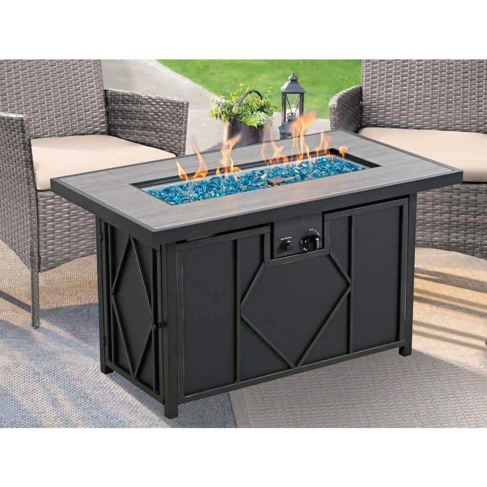 Heatmaxx 42 in. 60,000BTU Fire Pit Propane Gas Fire Pit Table Rectangular Tabletop