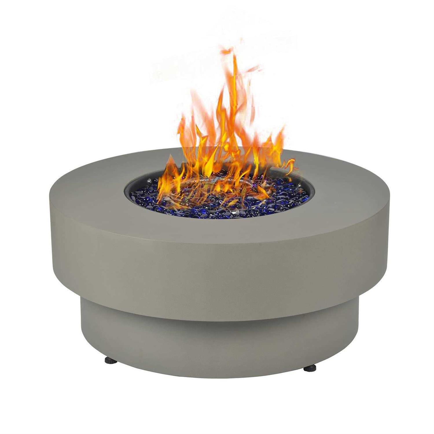 Baide Home 32.5 inch Round 50,000 BTU Gas Fire Pit Table for Outdoor Patio Garden Backyard Decking with Lid