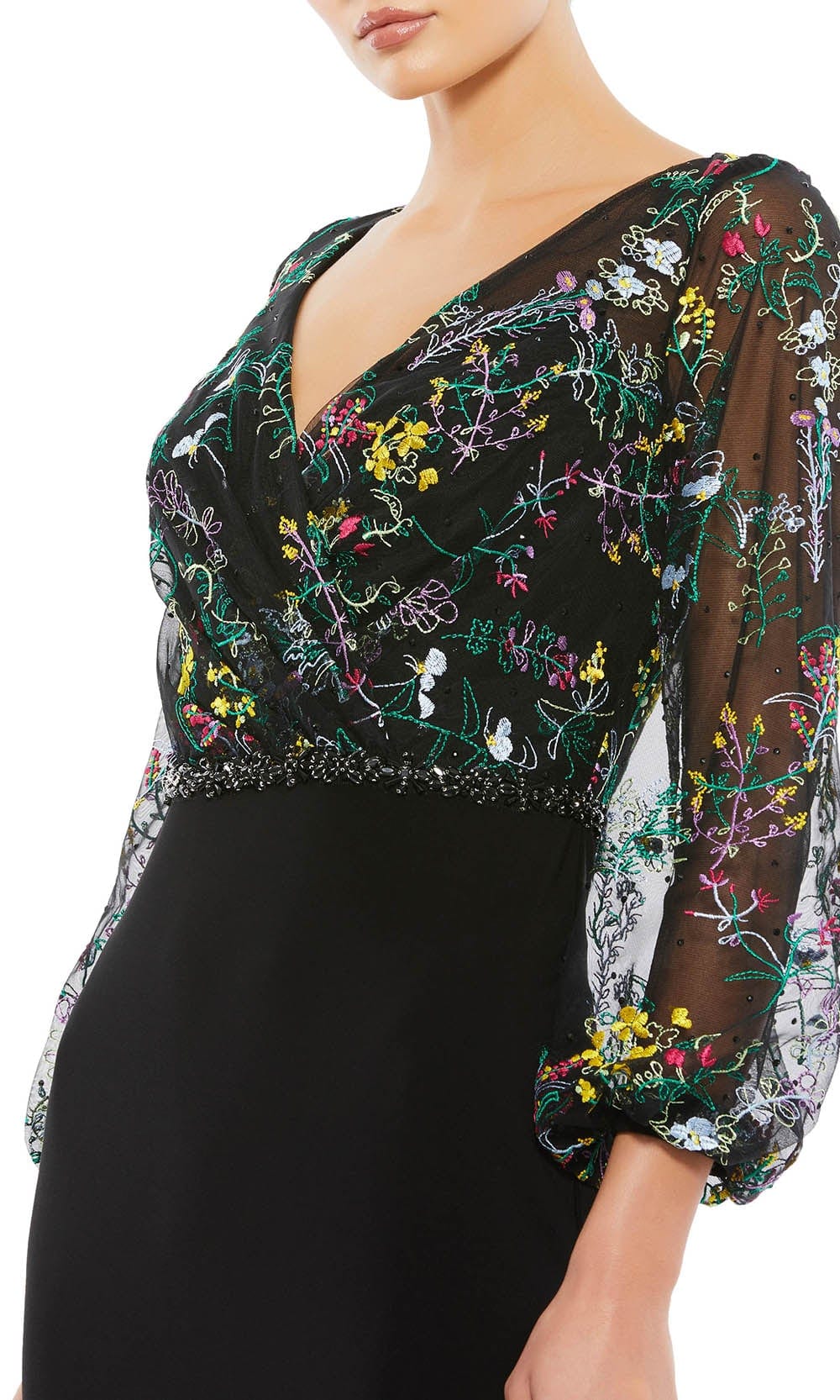 Puffed Sleeve Mother of the Groom Dress