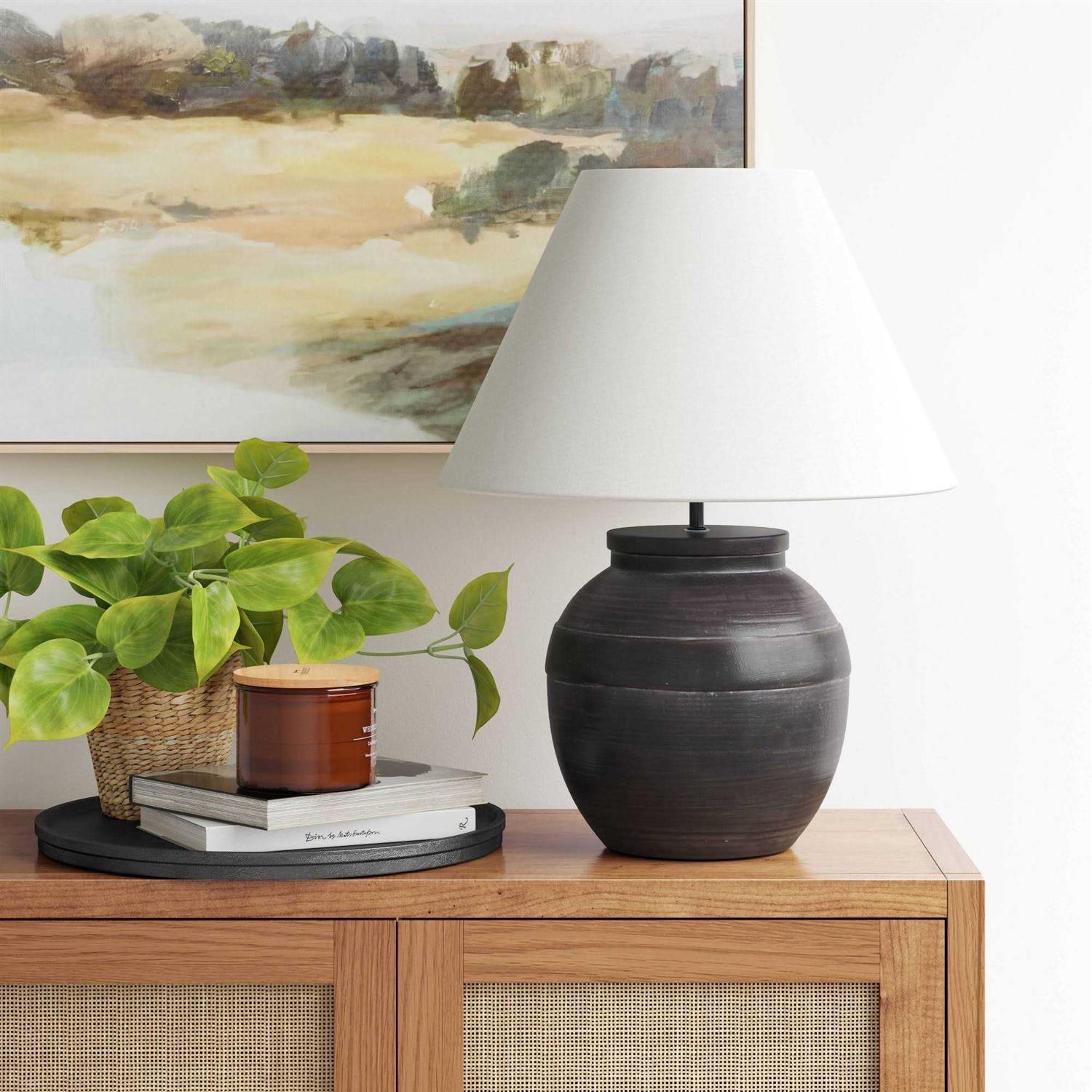 Threshold Large Ceramic Table Lamp Black