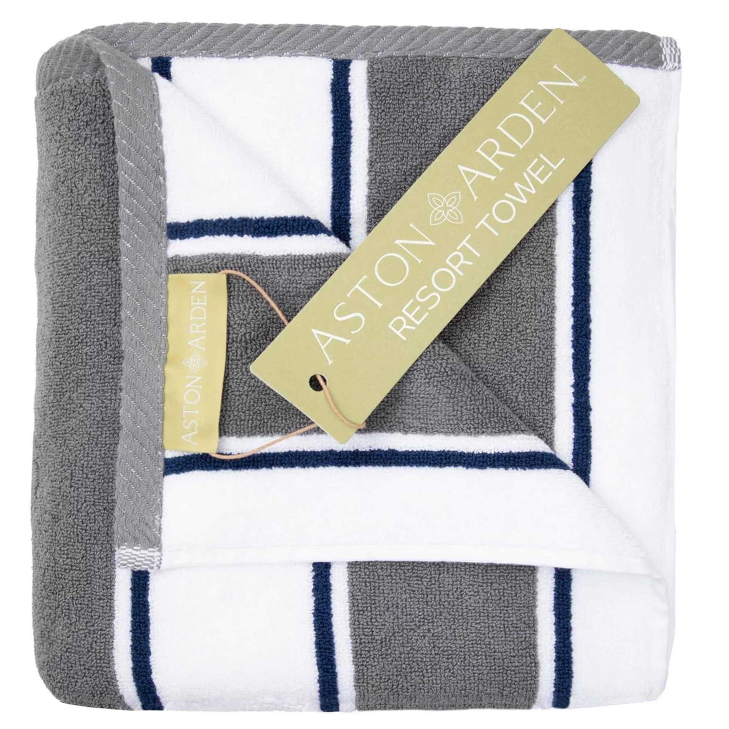 Aston & Arden Oversized Pinstriped Resort Beach Towel
