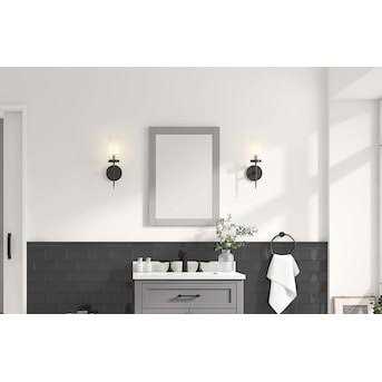 allen + roth Brinkhaven 20-in x 28-in American Gray Rectangular Framed Bathroom Vanity Mirror BRINKHAVEN-MR-AG