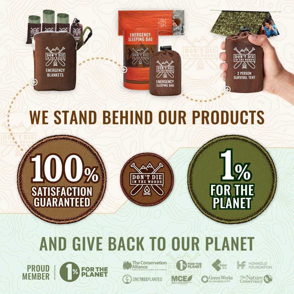 Don’t Die In The Woods Emergency Blankets Thermal Mylar Space
