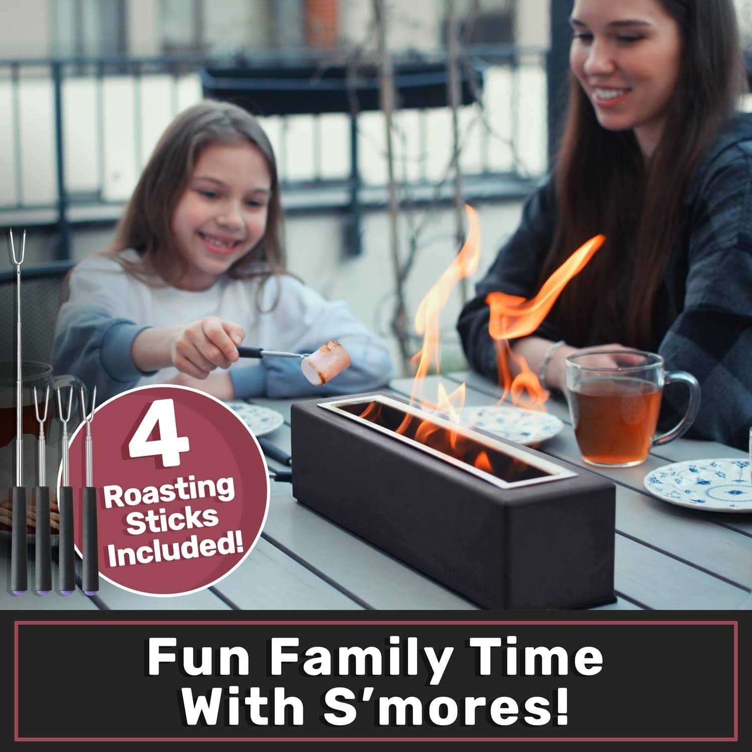 Houswise Rectangle Tabletop Fire Pit