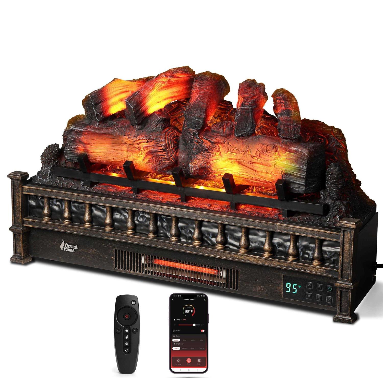 TURBRO Eternal Flame 1500W 30 WiFi Infrared Electric Fireplace