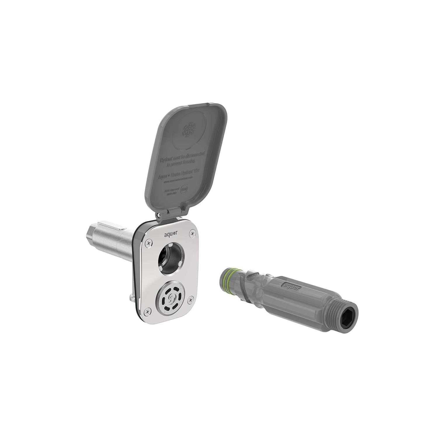 Aquor 1/2 in. NPT Inlet and 3/4 in. Hose Connector House Hydrant V2+ Modern Outdoor Wall Faucet