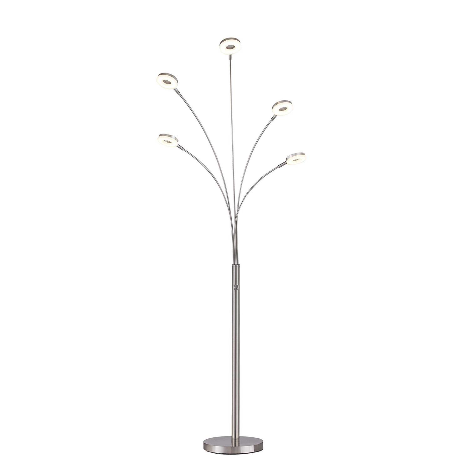 Artiva USA Super Bright LED 5-Arched Floor Lamp with Touch Dimmer