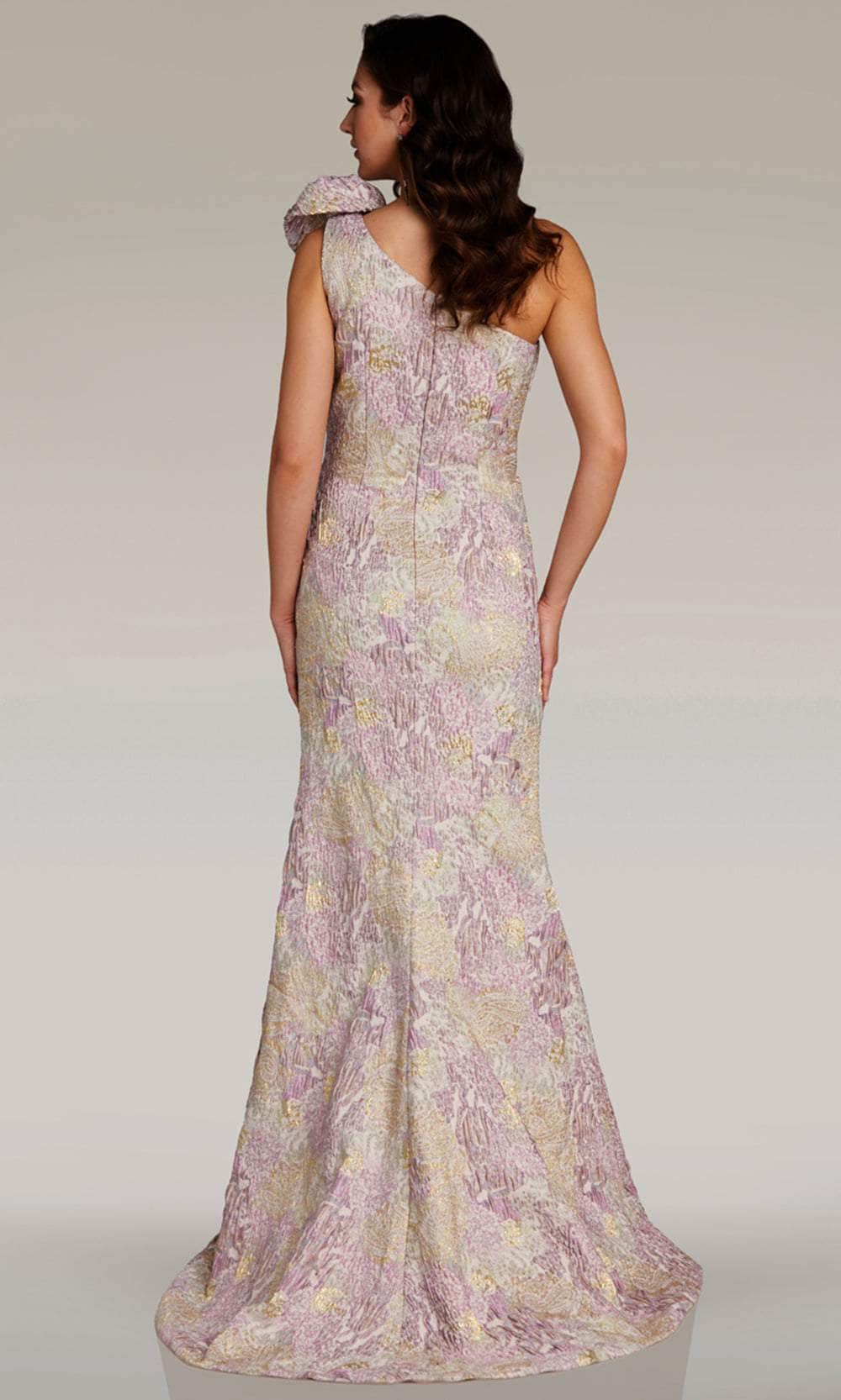 Ruffled Accent One Shoulder Evening Gown