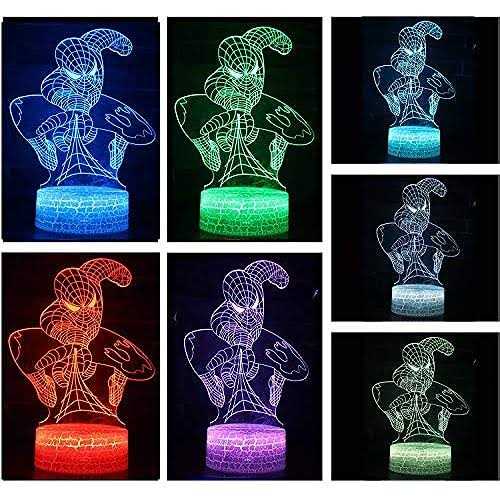 Superhero 3D Night Light,QIKI Spiderman Toys for Boys Fun Mens Gadget Gifts Ideas