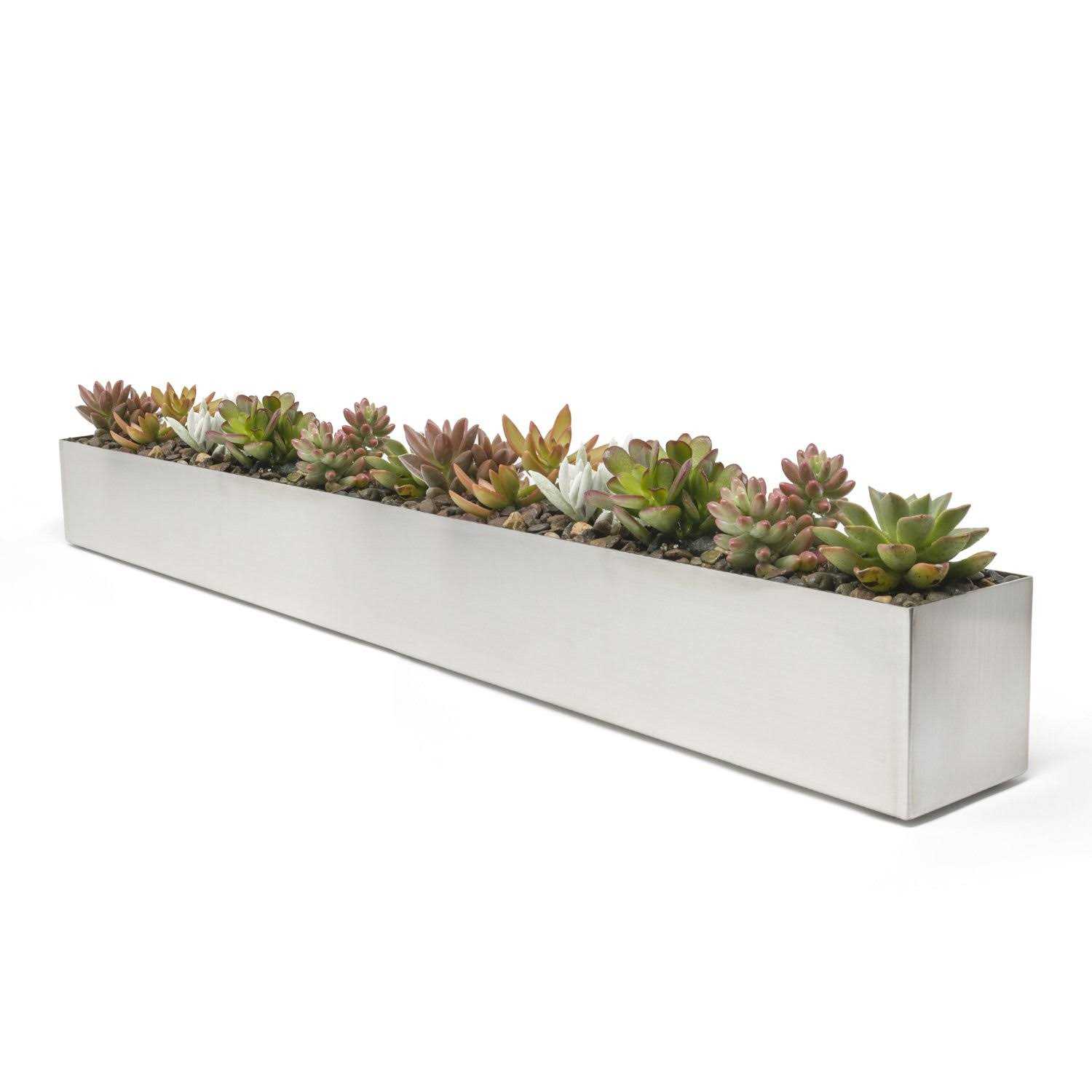 Buhbo Modern Steel Trough Rectangle Planter