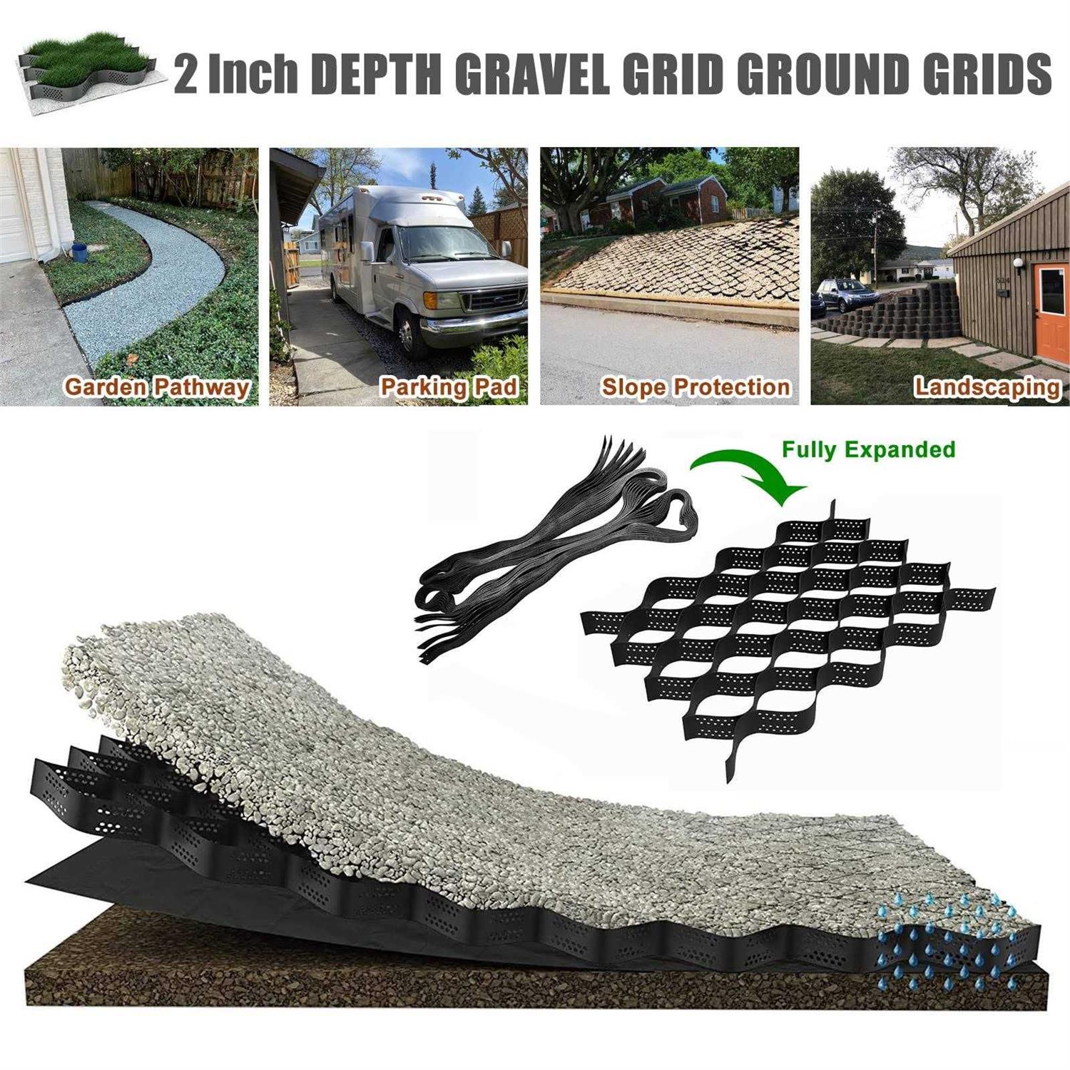 2 Thick Gravel Ground Grid 33ft Geo Grid Driveway Stabilization Grids