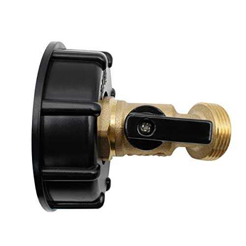 275-330 Gallon Tote Water Tank Adapter 2 Coarse Thread Brass Hose Faucet Valve Garden Hose
